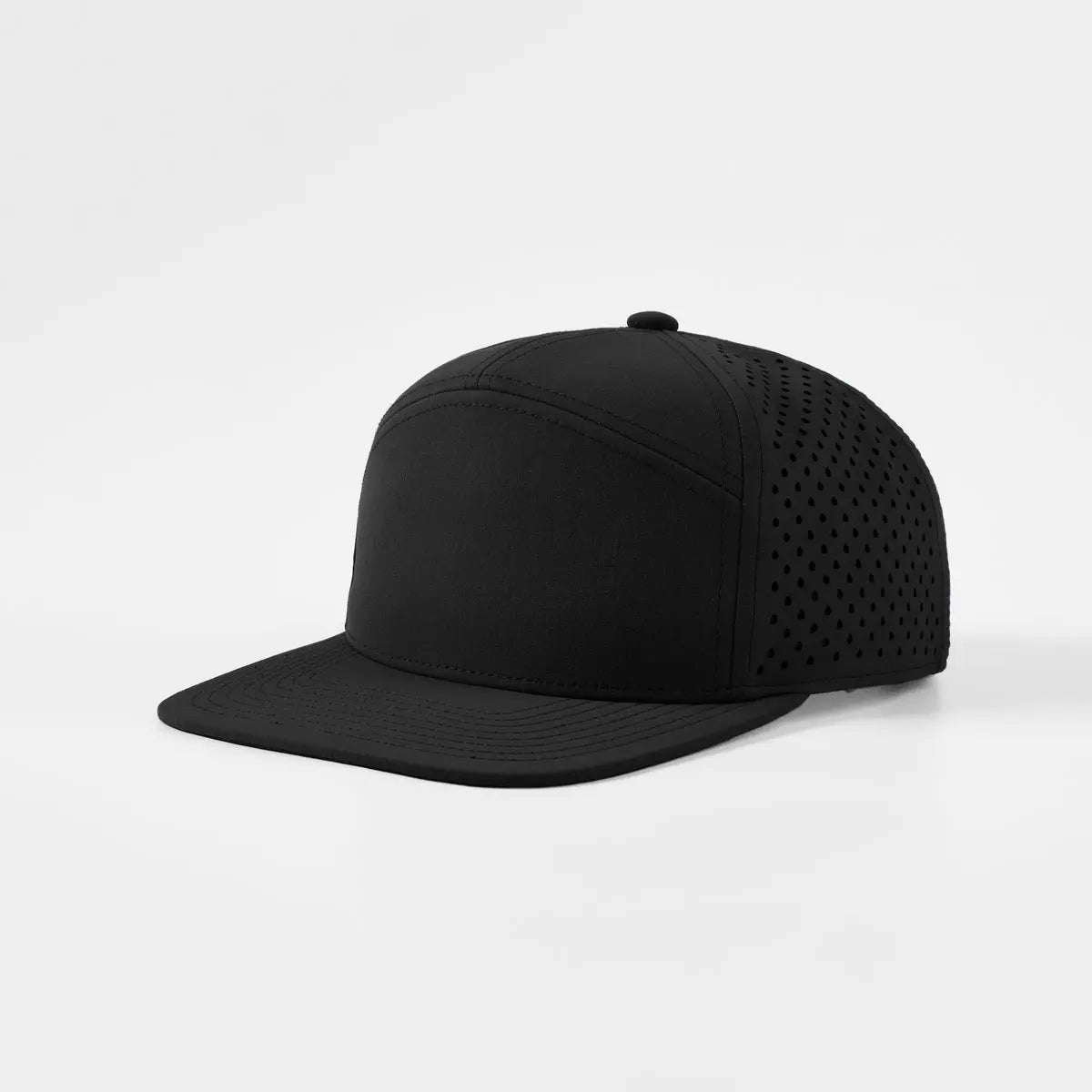 Blank Flat Bill 7 Panel Perforated Snapback Golf Hat Wholesale - 6472 Foremost Hat - Wholesale & Custom Hats
