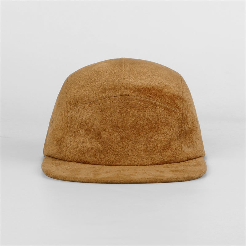 Blank Suede 5 Panel Flat Bill Camper Cap - 6739