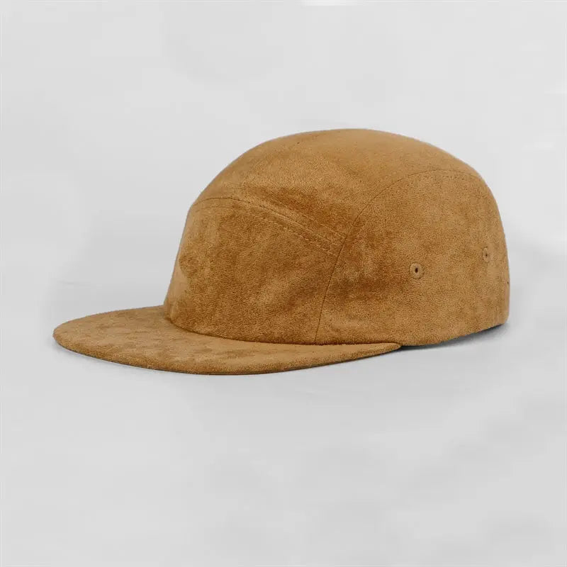 Blank Suede 5 Panel Flat Bill Camper Cap - 6739
