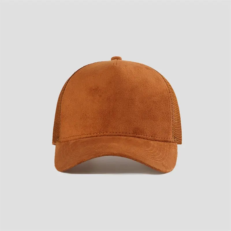 Blank Suede Mesh 5 Panel Trucker Hats Wholesale - 6710