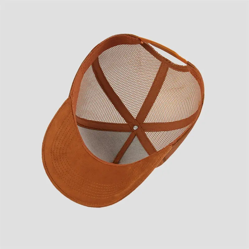 Blank Suede Mesh 5 Panel Trucker Hats Wholesale - 6710