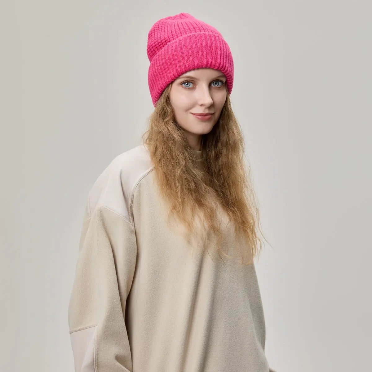 Blank Wool Waffle Knit Beanie Wholesale - 1263