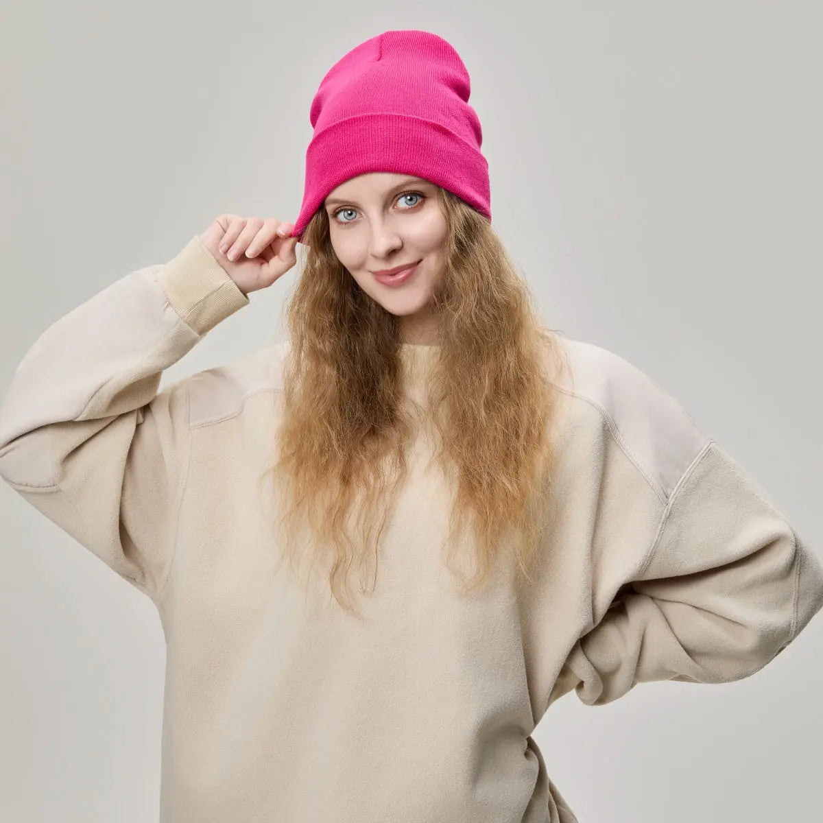 Blank Cuffed Wool Blend Beanie Wholesale - 1149