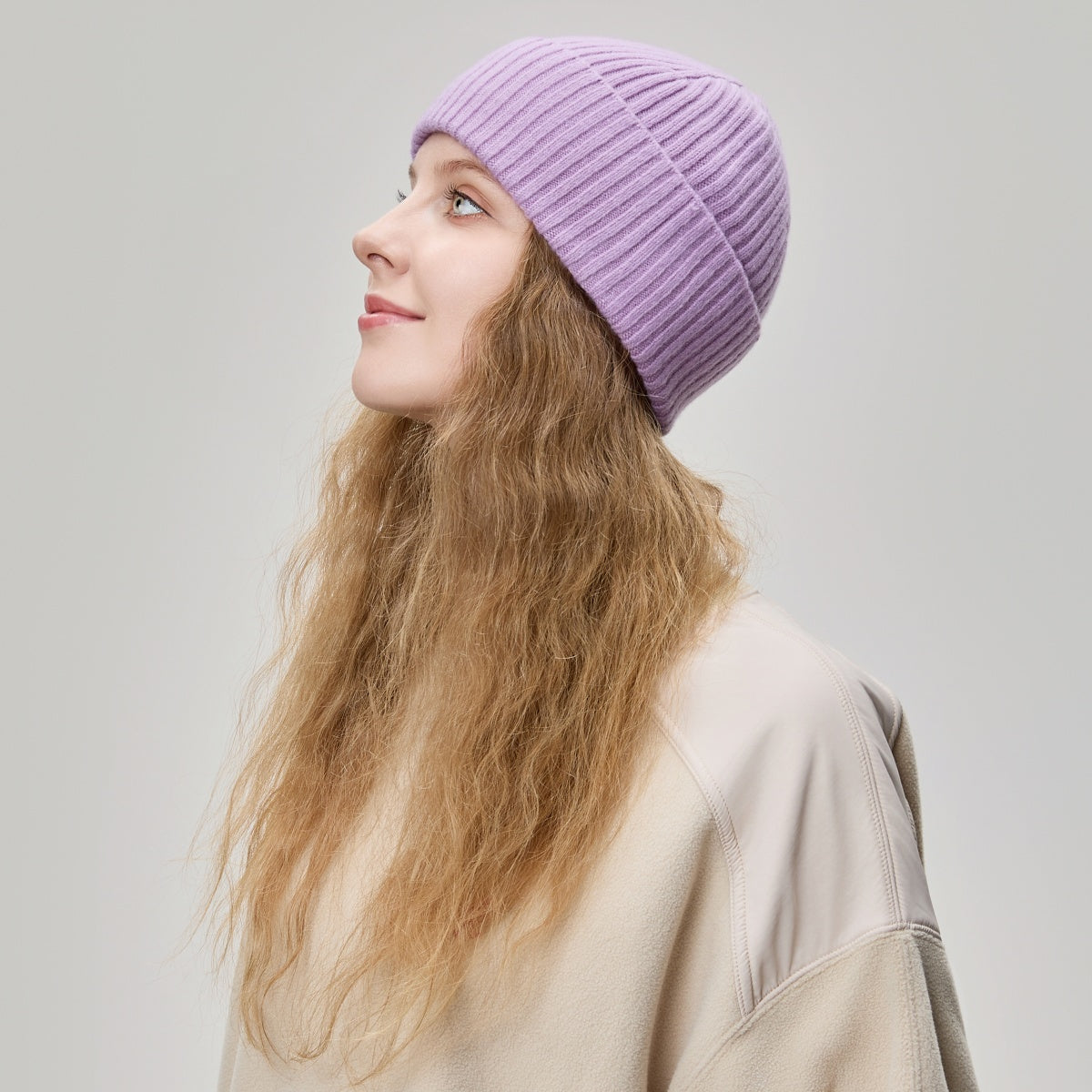 Blank Cuffed 100% Merino Wool Seamless Beanie Wholesale - 1224