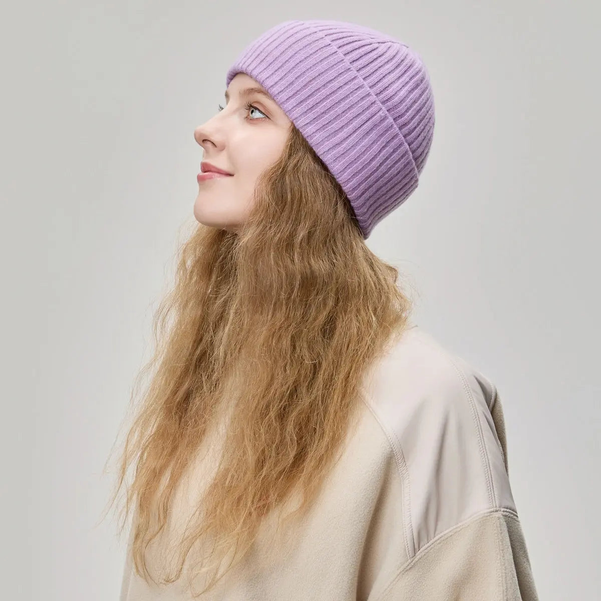 Blank Cuffed 100% Merino Wool Seamless Beanie Wholesale - 1224