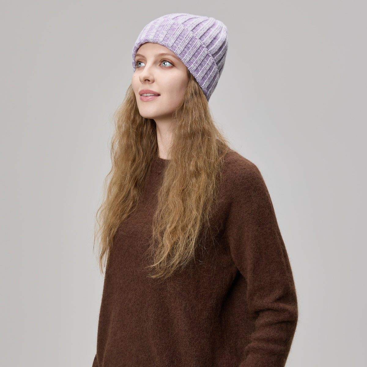 Blank Ribbed Merino Wool and Cashmere Blend Beanies - 1313
