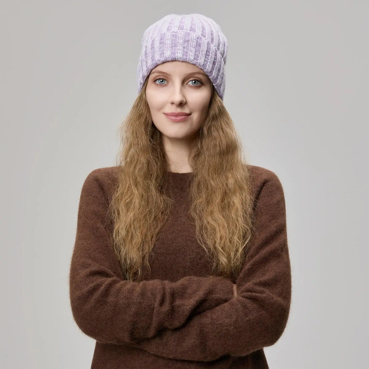 Blank Ribbed Merino Wool and Cashmere Blend Beanies - 1313