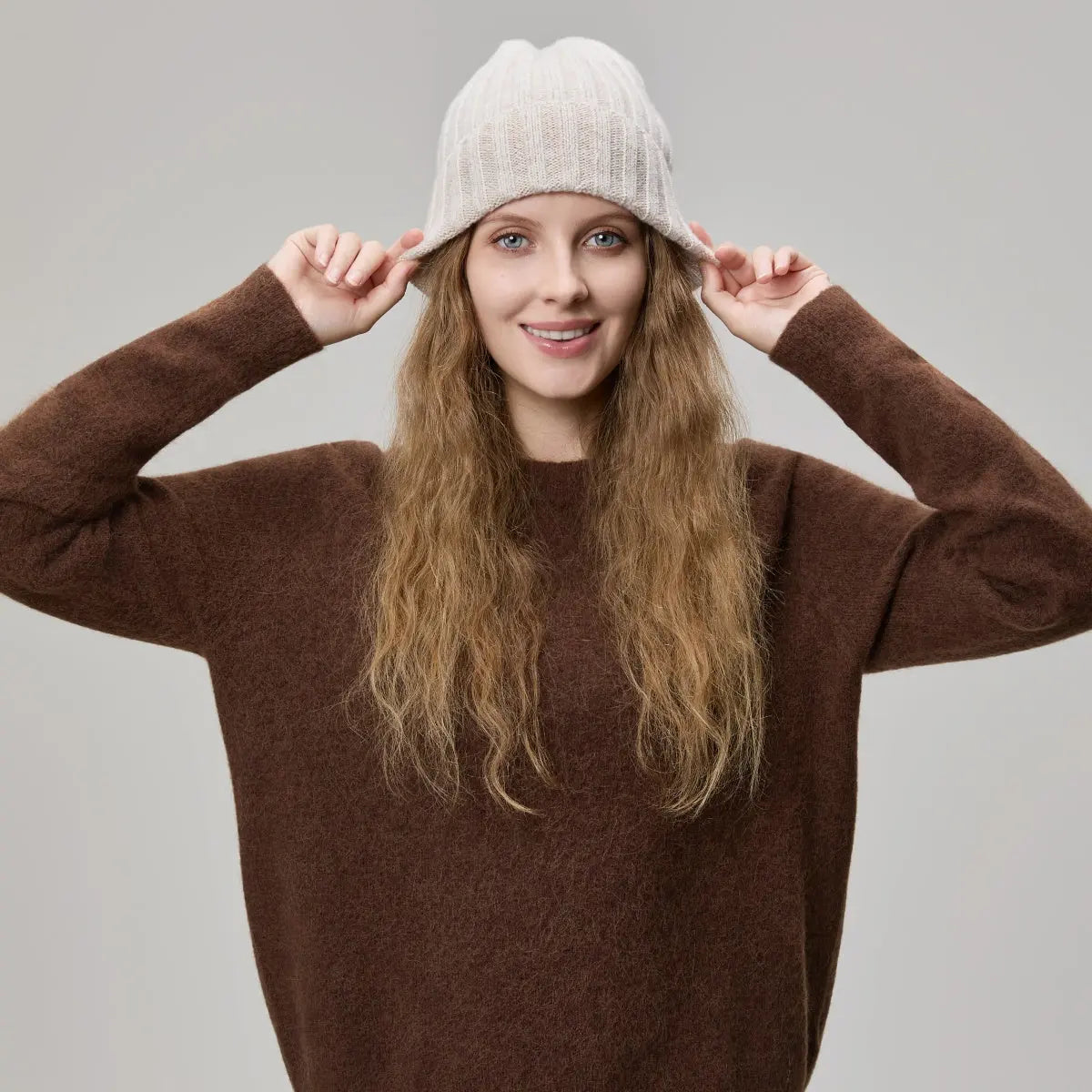 Blank Ribbed Merino Wool and Cashmere Blend Beanies - 1313