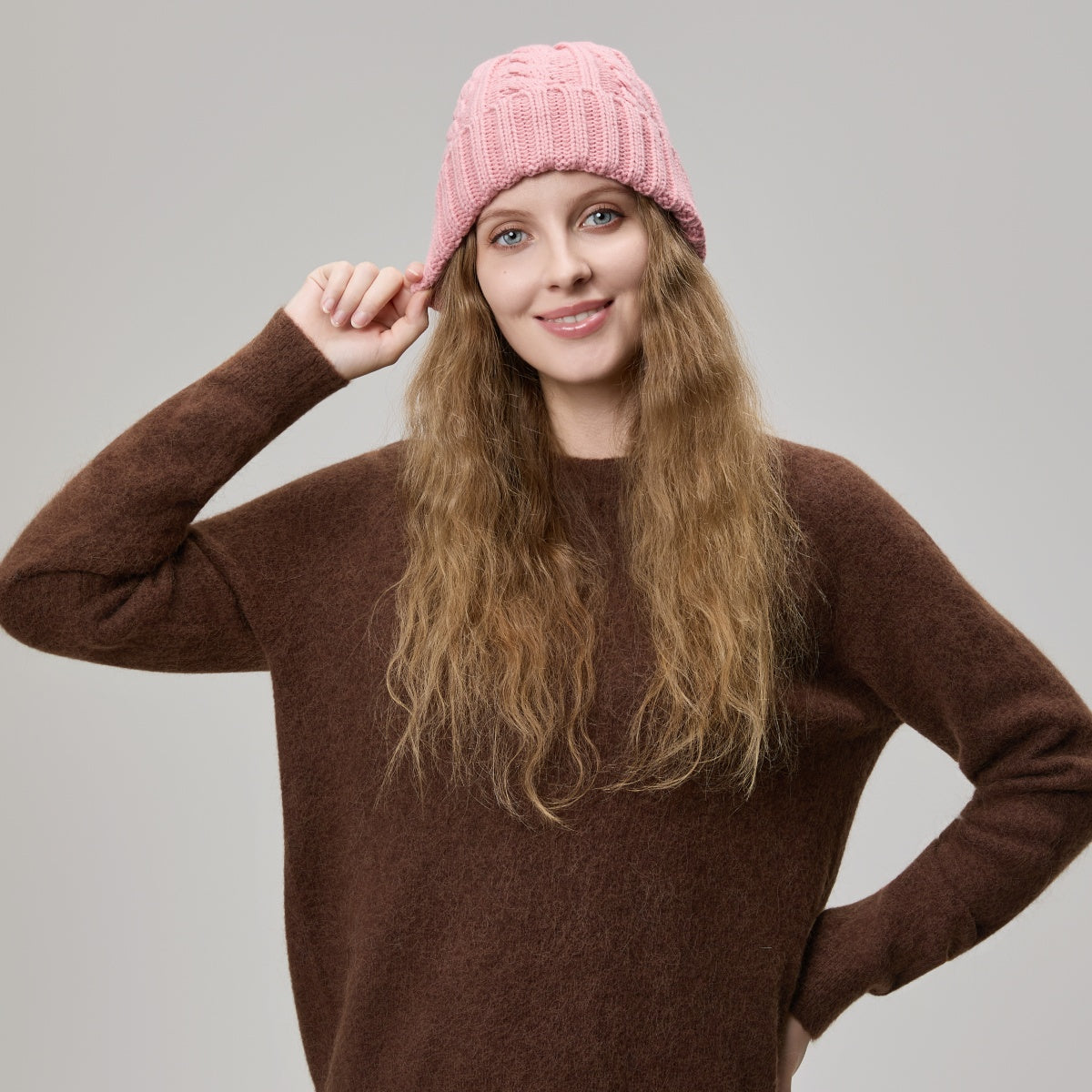 Blank Australian Wool Cable Knit Beanie - 1340