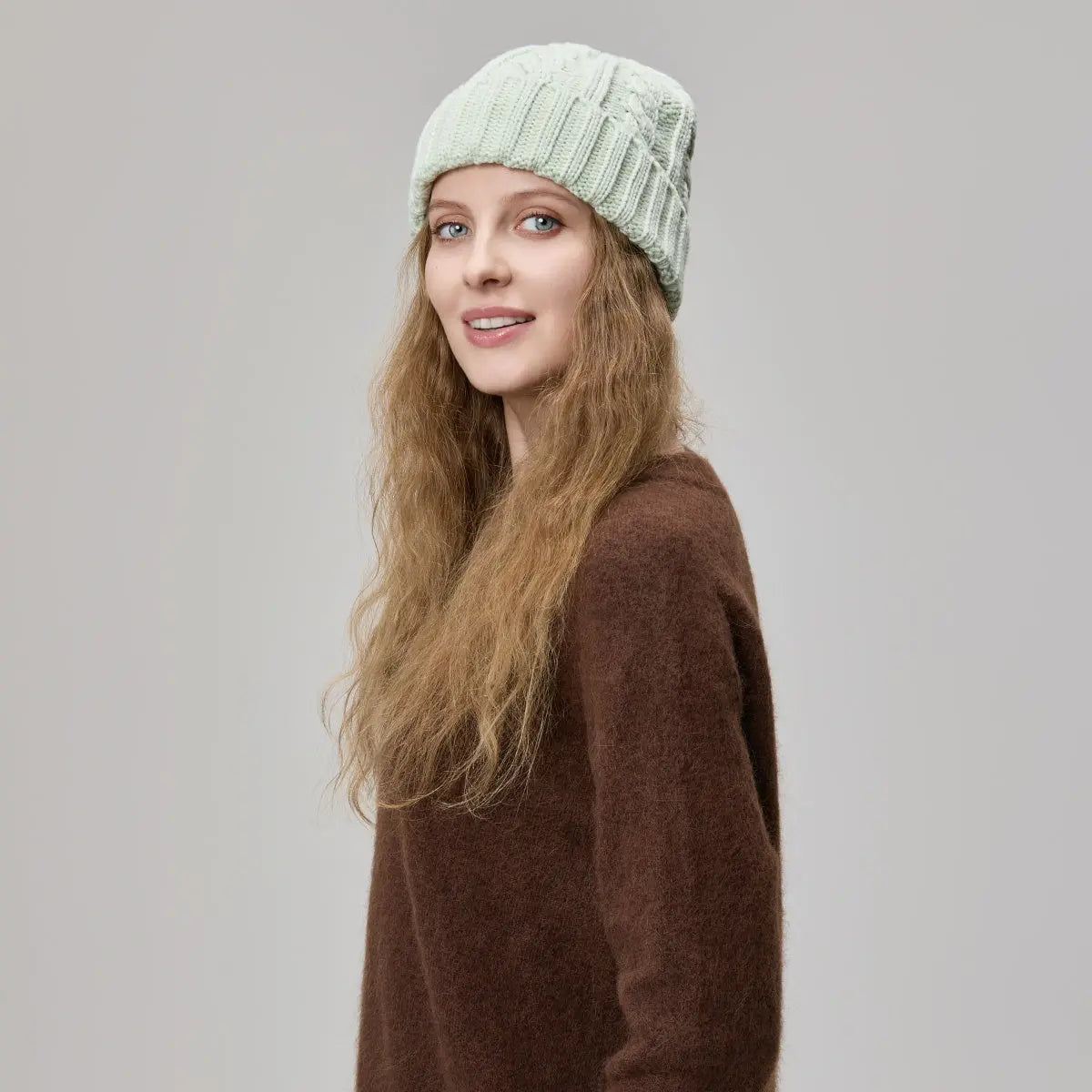 Blank Australian Wool Cable Knit Beanie - 1340