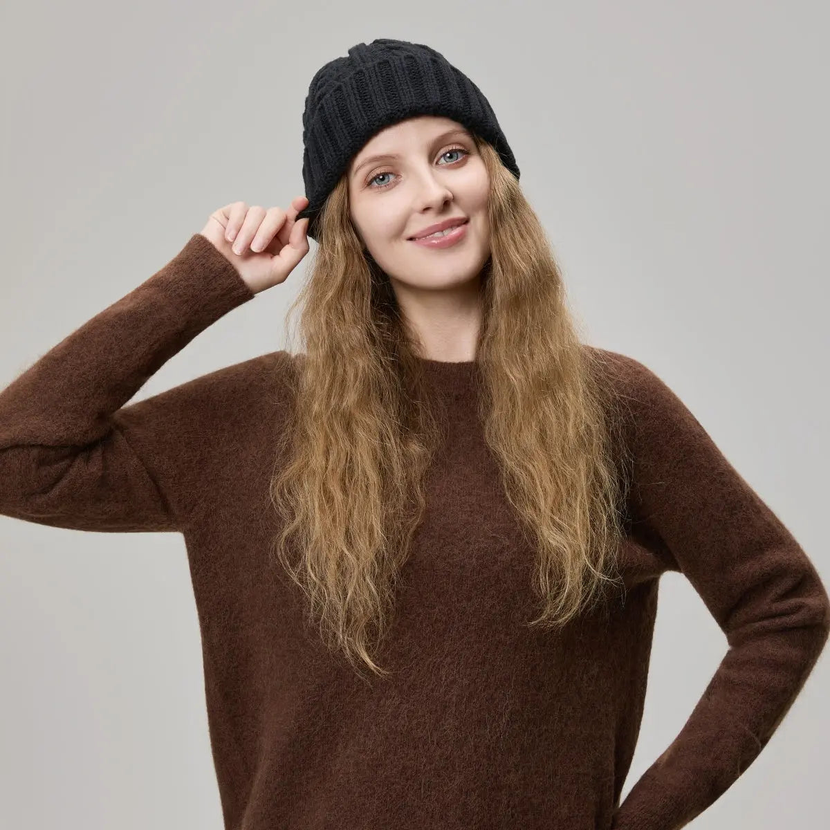 Blank Australian Wool Cable Knit Beanie - 1340