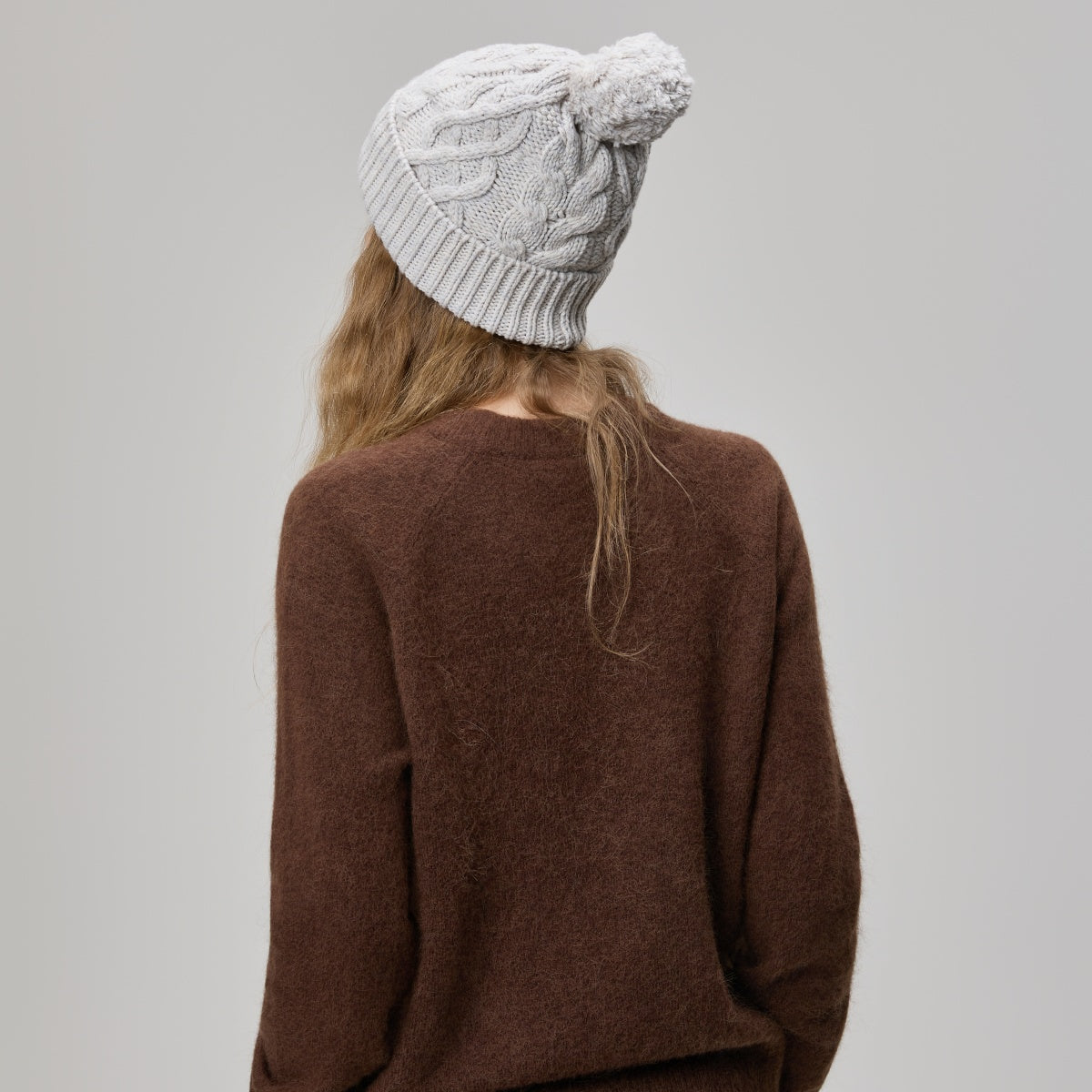 Blank Cable Knit Merino Wool Pom Pom Beanie Wholesale - 1168 Foremost Hat