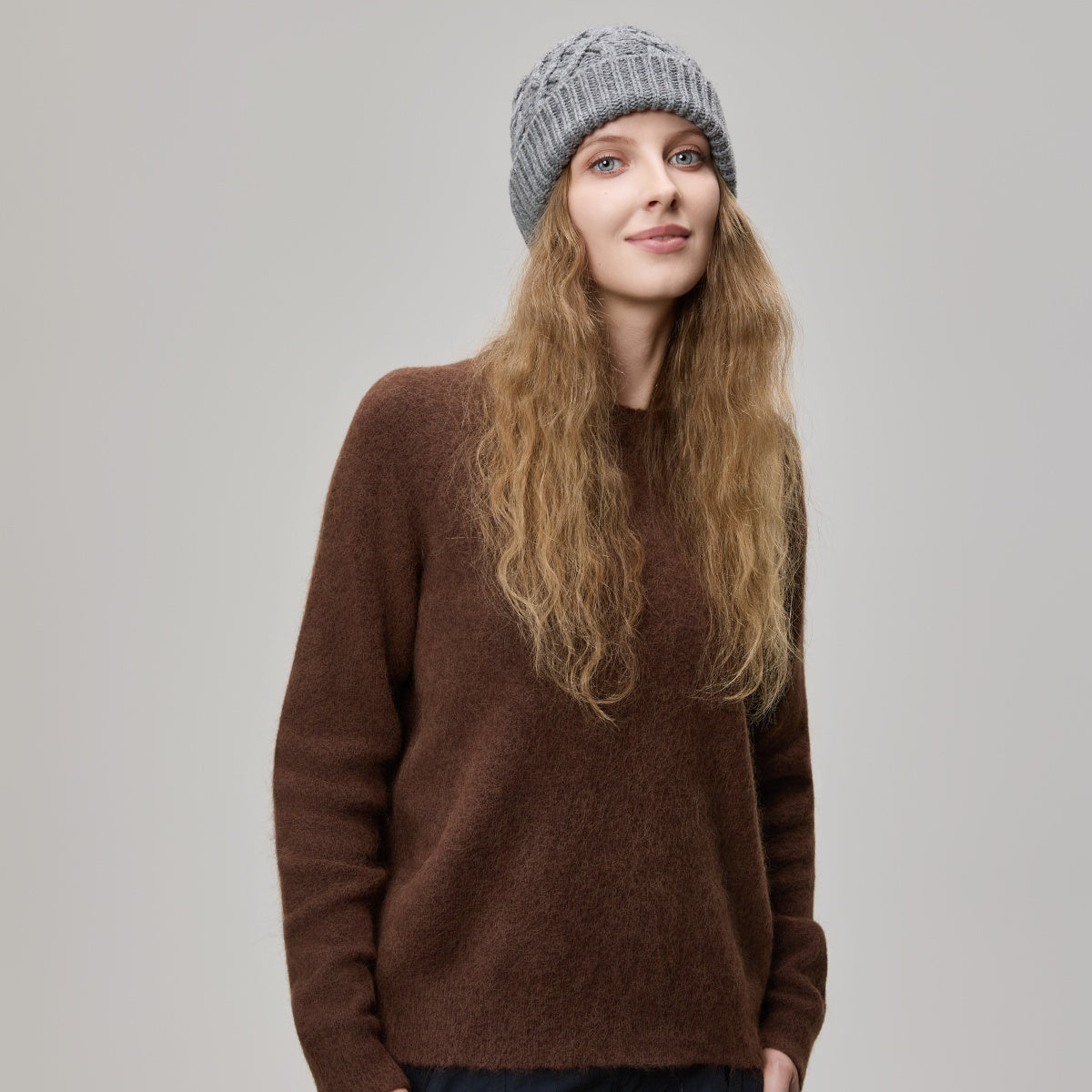 Blank Cable Knit Merino Wool Pom Pom Beanie Wholesale - 1168