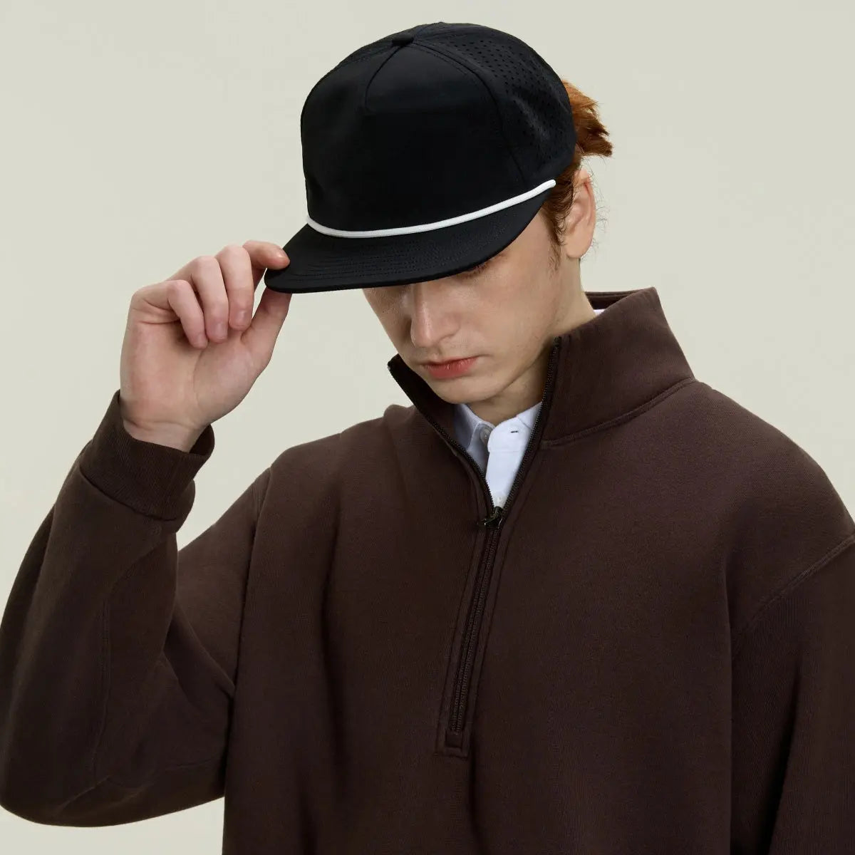Blank Water Repellent 5 Panel Snapback Golf Hats with Rope Wholesale - 5015P Foremost Hat