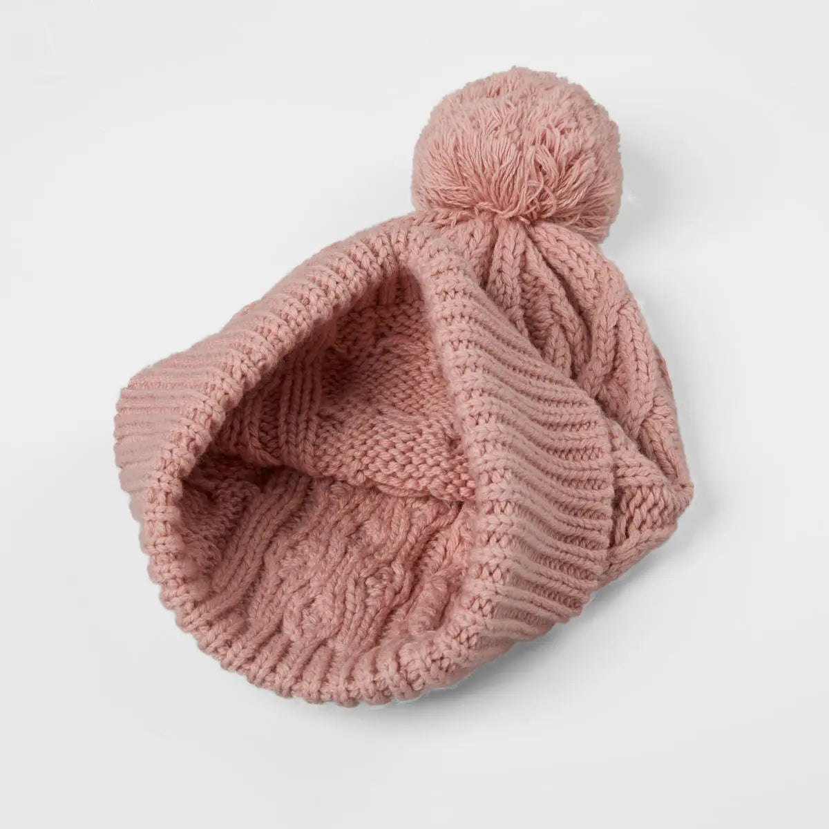 Blank Cable Knit Merino Wool Pom Pom Beanie Wholesale - 1168