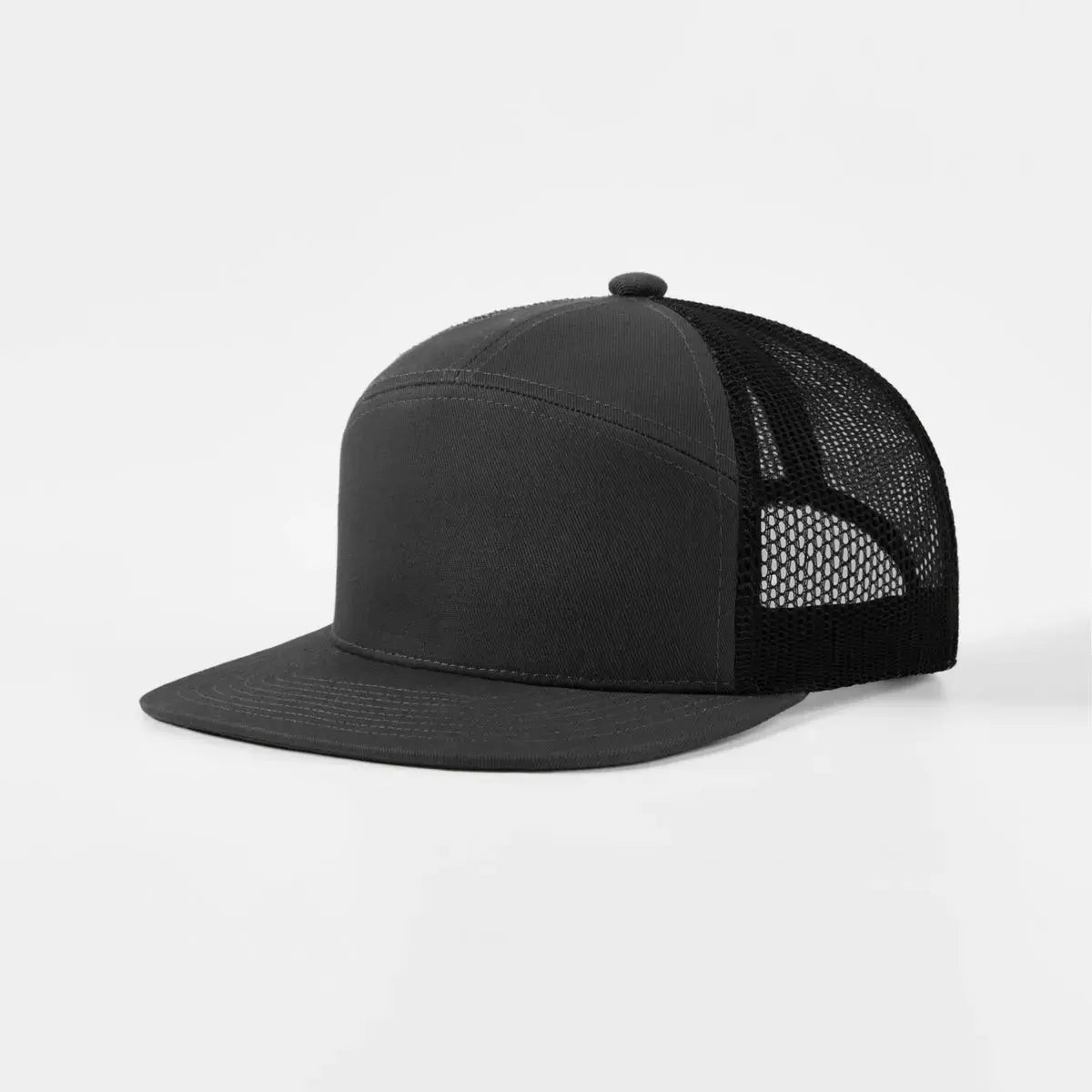 Blank Flat Bill 7 Panel Trucker Hat Wholesale - 6471 (Recycled) Foremost Hat - Wholesale & Custom Hats