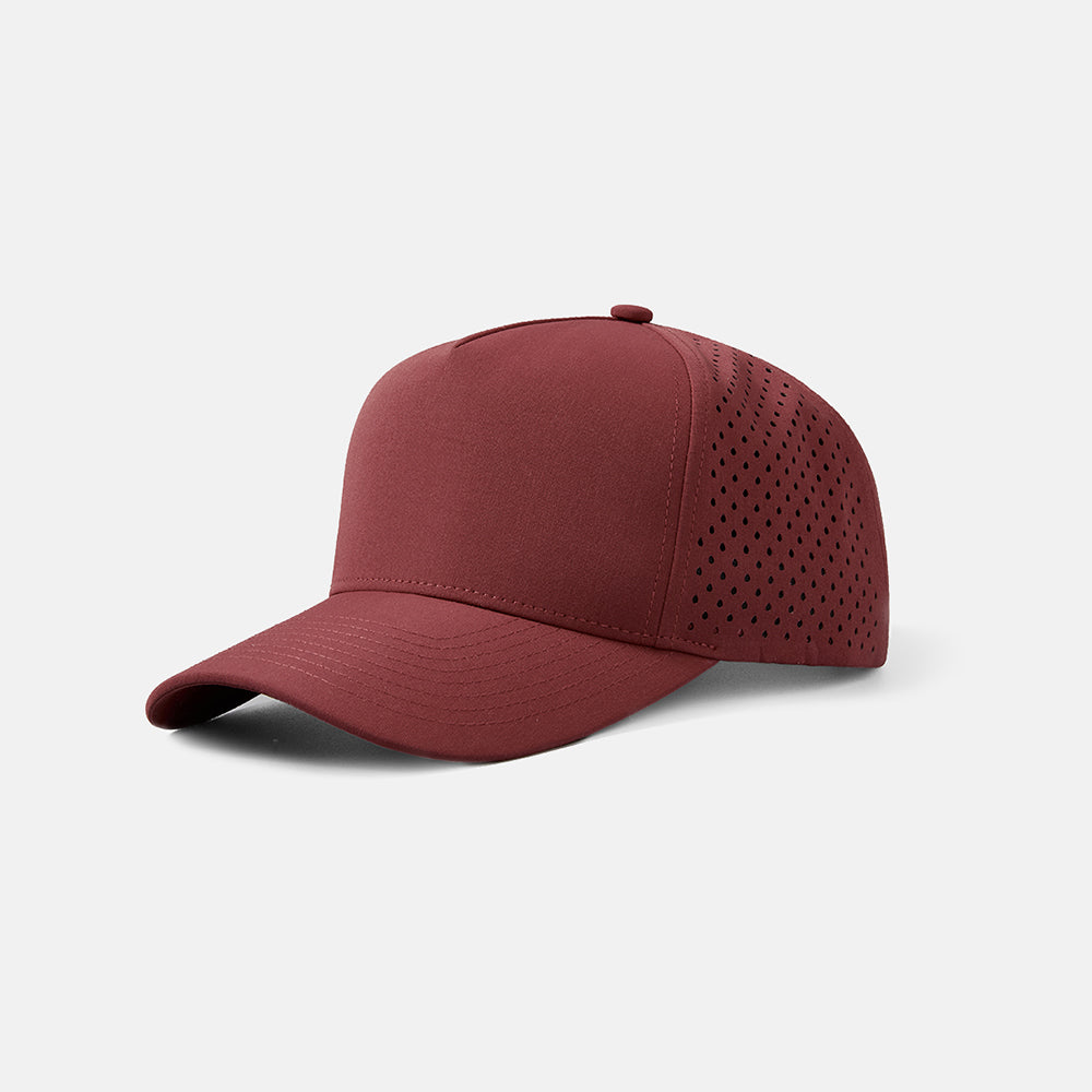 Blank Laser Perforated 5 Panel Performance Snapback Golf Hat Wholesale - 6526 (Recycled Polyester)