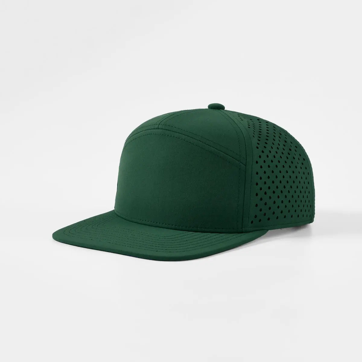 Blank Flat Bill 7 Panel Perforated Snapback Golf Hat Wholesale - 6472 Foremost Hat - Wholesale & Custom Hats