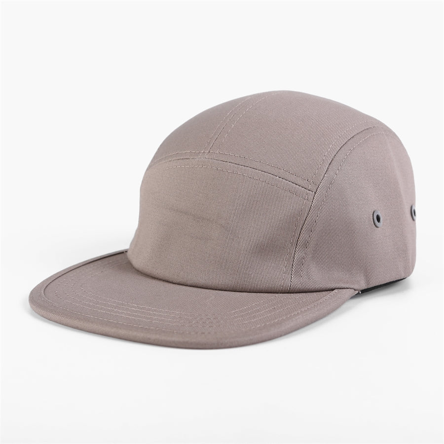 Blank & Custom Flat Bill 5 Panel Cotton Twill Camper Hat - 6714