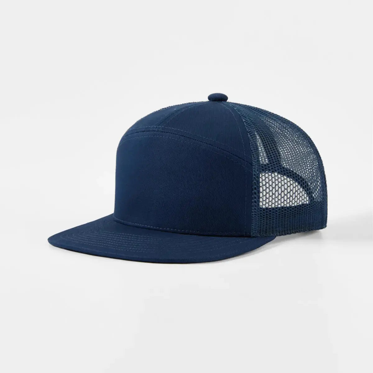 Blank Flat Bill 7 Panel Trucker Hat Wholesale - 6471 (Recycled) Foremost Hat - Wholesale & Custom Hats
