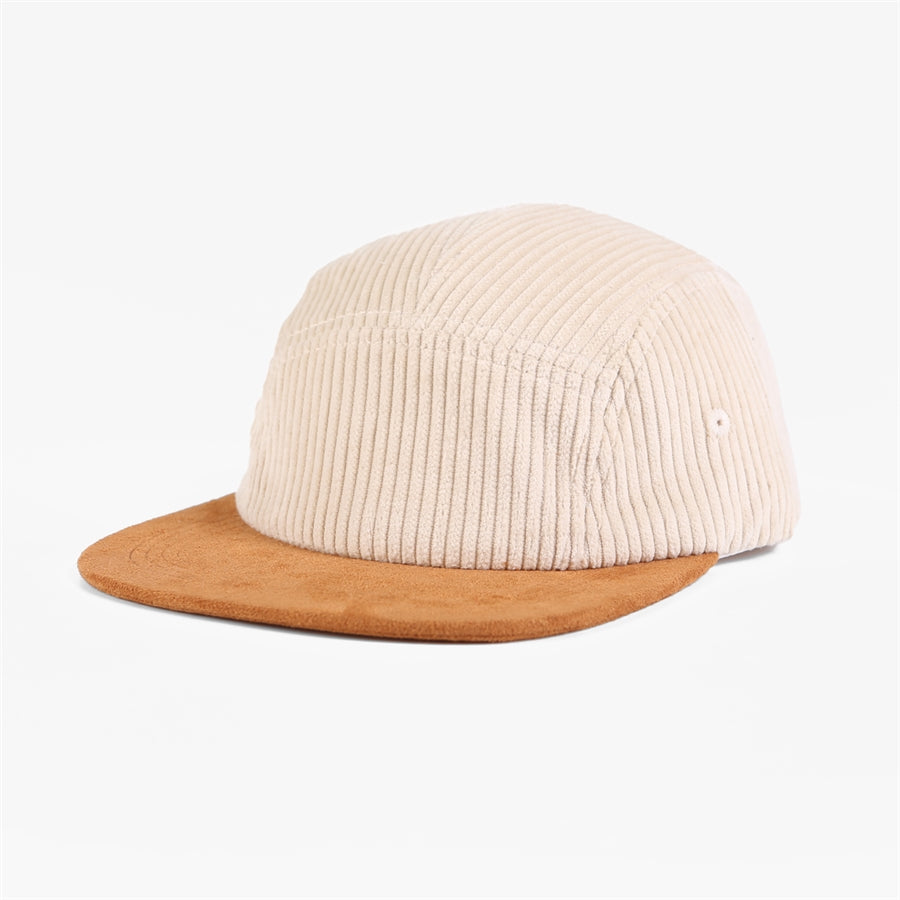 Blank & Custom Corduroy 5 Panel Flat Bill Camper Hat - 6715