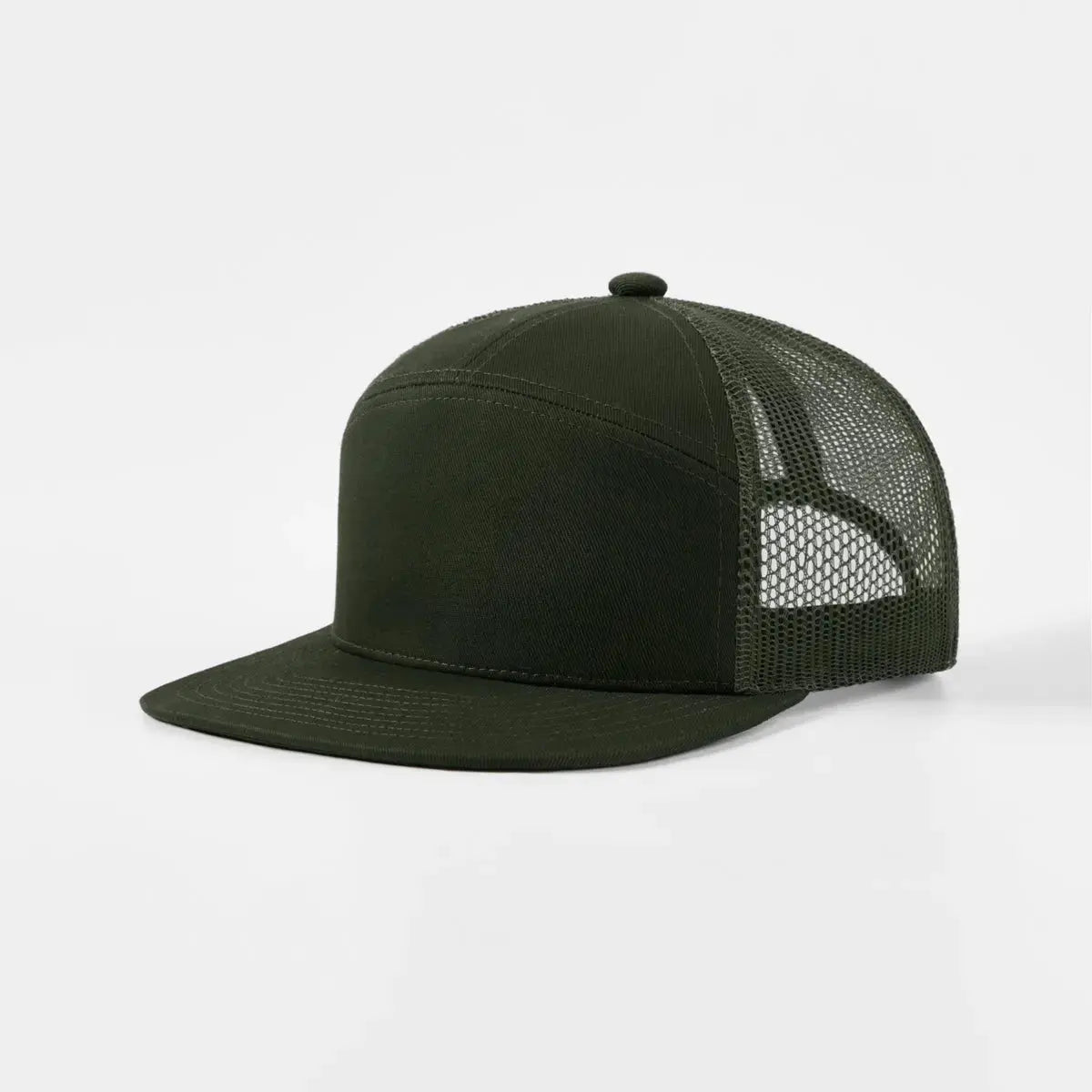 Blank Flat Bill 7 Panel Trucker Hat Wholesale - 6471 (Recycled) Foremost Hat - Wholesale & Custom Hats