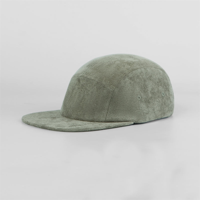 Blank Suede 5 Panel Flat Bill Camper Cap Wholesale - 6739