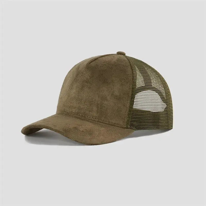 Blank & Custom Suede Mesh Trucker Hats Wholesale - 6710