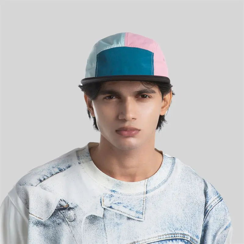 Blank Low Profile Mixed Color Nylon Camper Cap - 6713