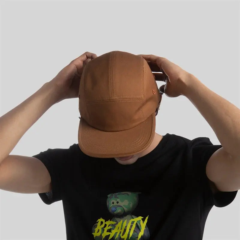 Blank Flat Bill 5 Panel Cotton Twill Camper Hat - 6714