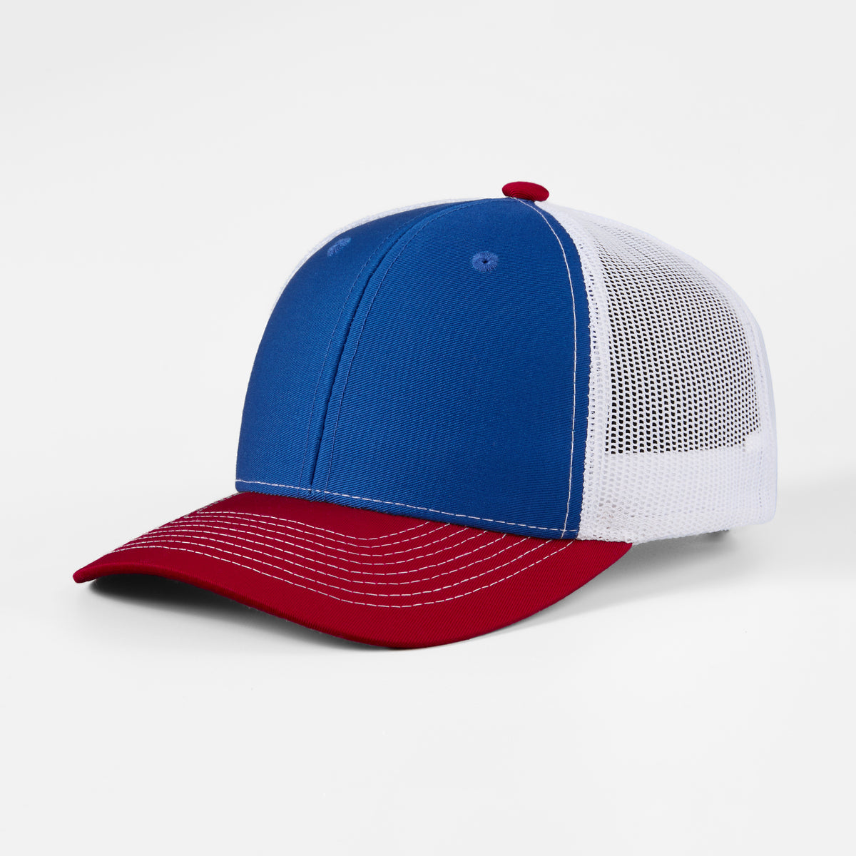 Wholesale Blank 6 Panel Mid Profile Structured Trucker Hat - 7018 Foremost Hat