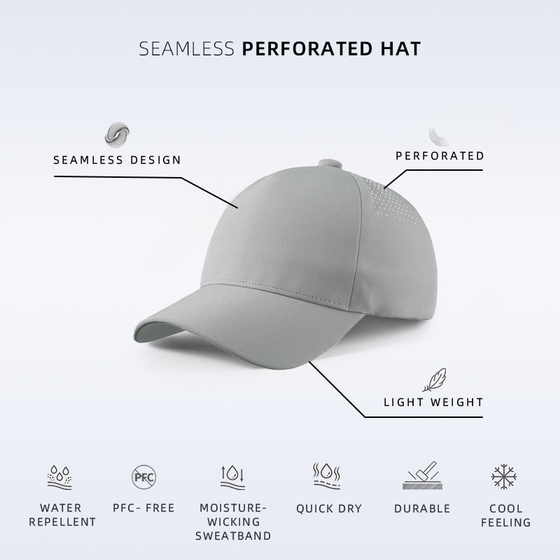 Blank Seamless 5 Panel Perforated Performance Snapback Hat Wholesale - 5312