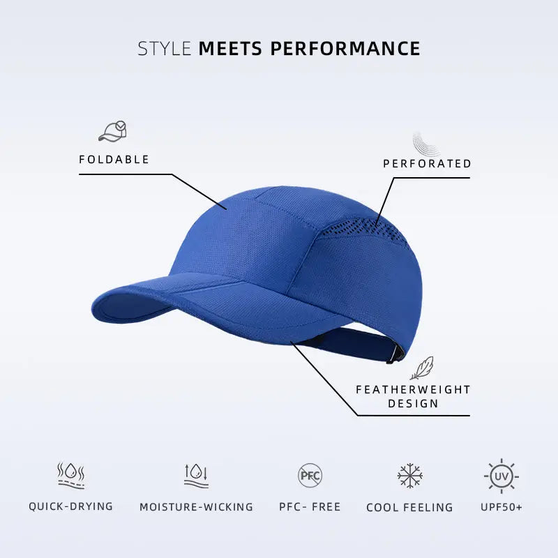 Blank Mesh Perforated Foldable Lightweight Running Cap Wholesale UPF 50+ 5067
