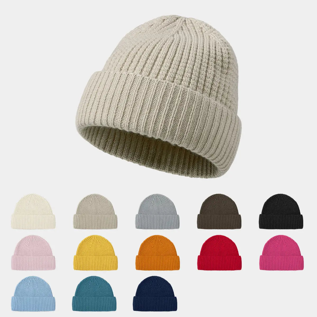 Blank Wool Waffle Knit Beanie Wholesale - 1263