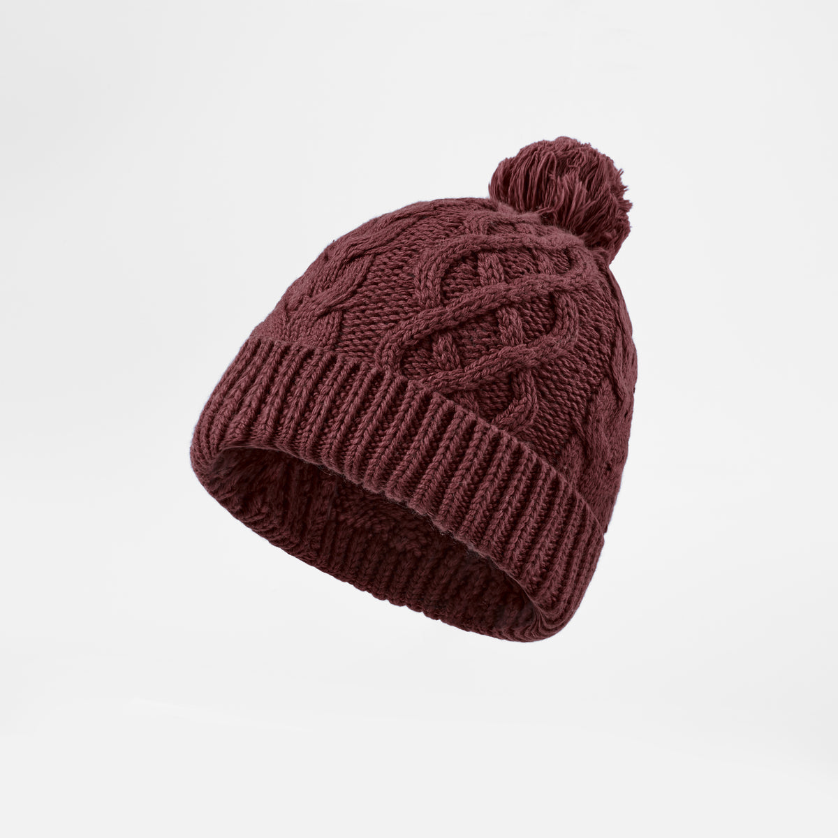 Blank Cable Knit Pom Pom Beanie Wholesale - 1168