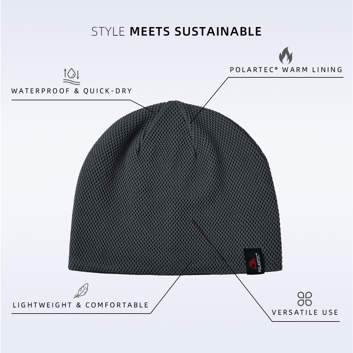 Blank Water Proof Cuffless Performance Fleece Beanie Wholesale - 1262 Foremost Hat