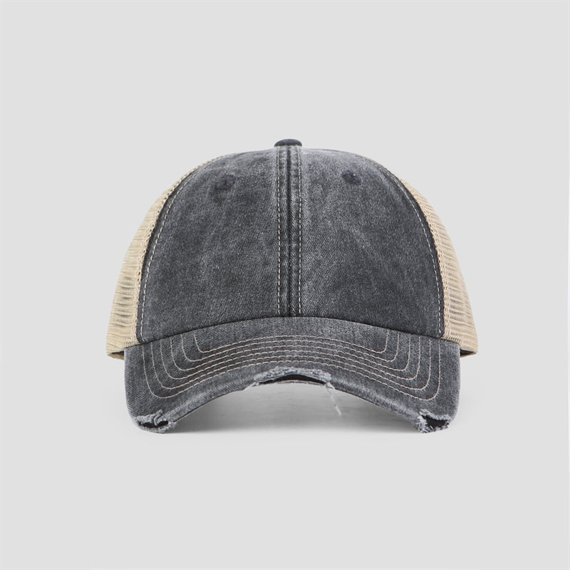 Blank Vintage 6 Panel Unstructured Mesh Trucker Hats Wholesale - 6532