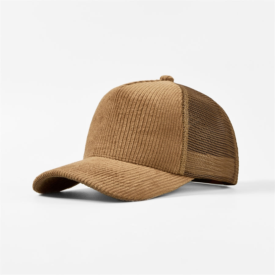 Blank 5 Panel Corduroy Trucker Hats Wholesale - 5129