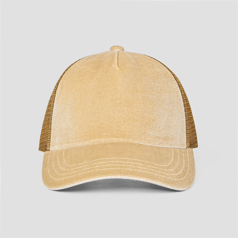 Blank 5 Panel Velvet Trucker Hat Wholesale - 6529