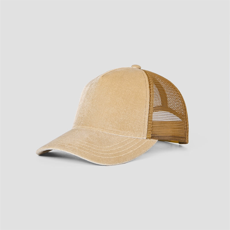 Blank 5 Panel Velvet Trucker Hat Wholesale - 6529