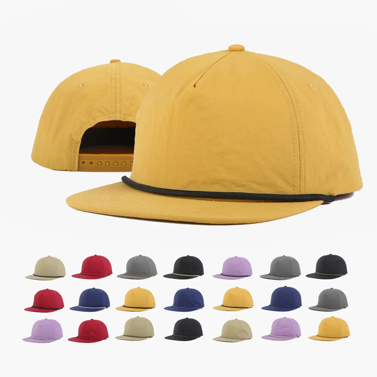 Blank & Custom 5 Panel Nylon Rope Snapback Cap Wholesale 6712P