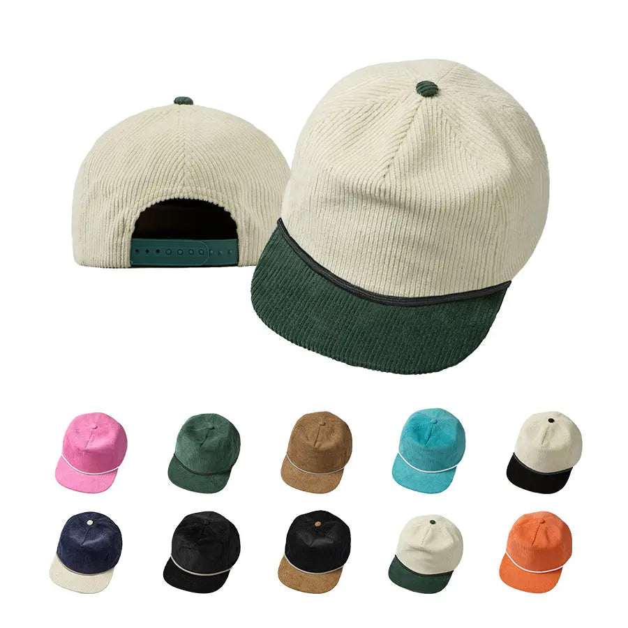 Blank 5 Panel Corduroy Rope Snapback Wholesale - 5123P - Foremost