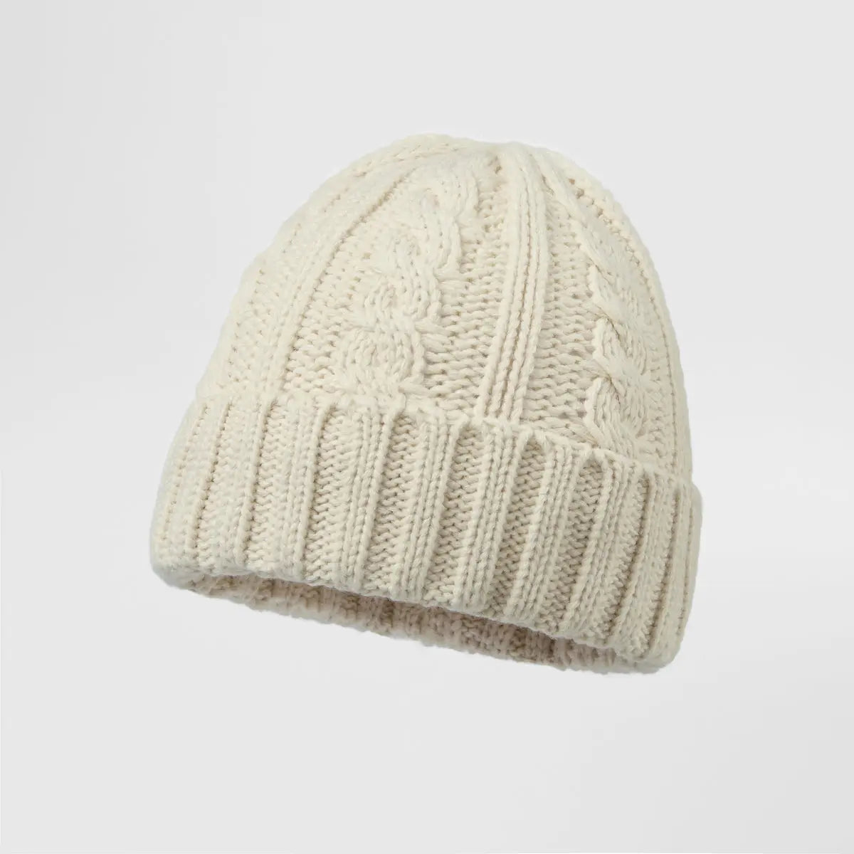 Blank Australian Wool Cable Knit Beanie - 1340 - Foremost Hat - display picture 3