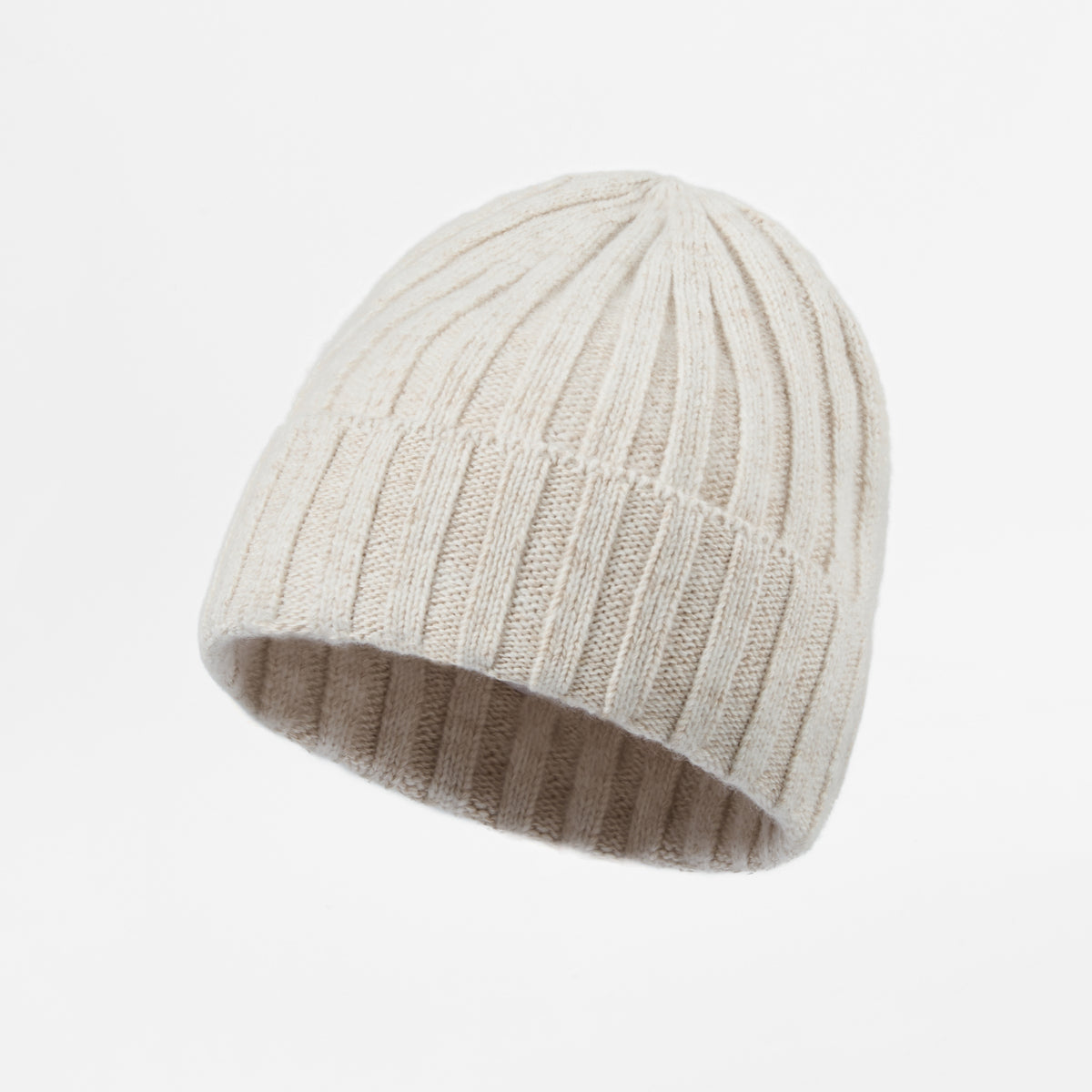 Blank Ribbed Merino Wool and Cashmere Blend Beanies - 1313