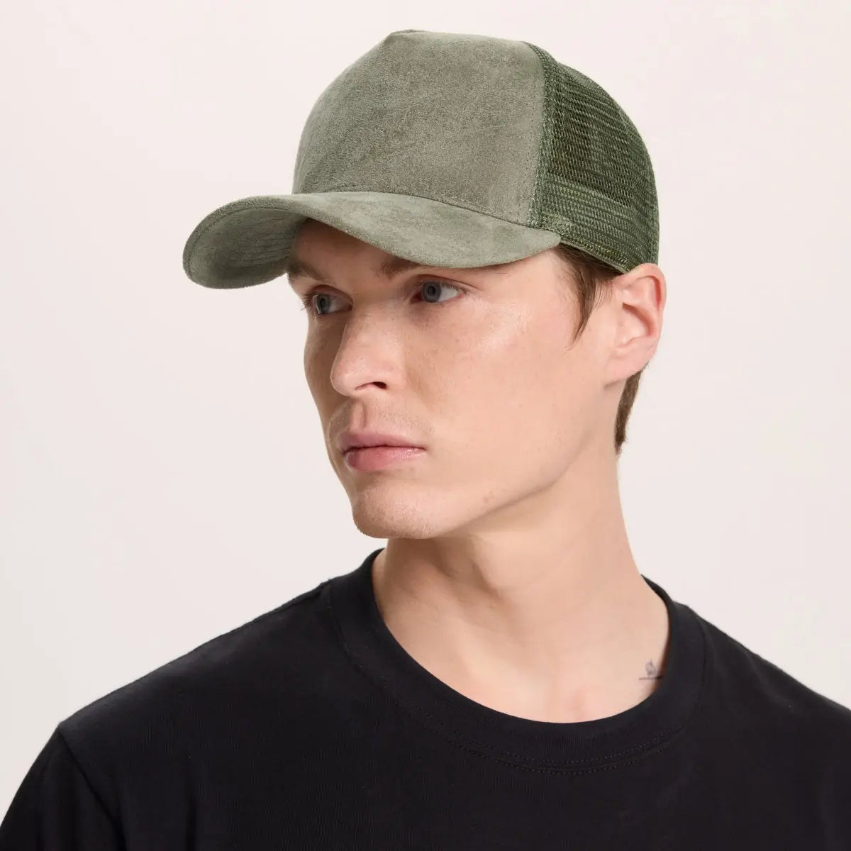 Blank Suede Mesh 5 Panel Trucker Hats Wholesale - 6710   Foremost Hat