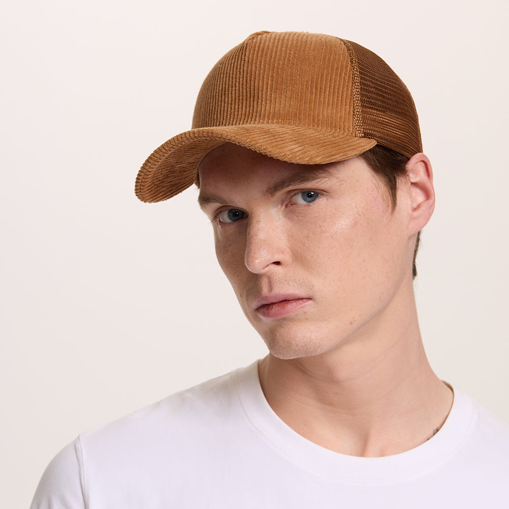 Blank 5 Panel Corduroy Trucker Hats Wholesale - 5129