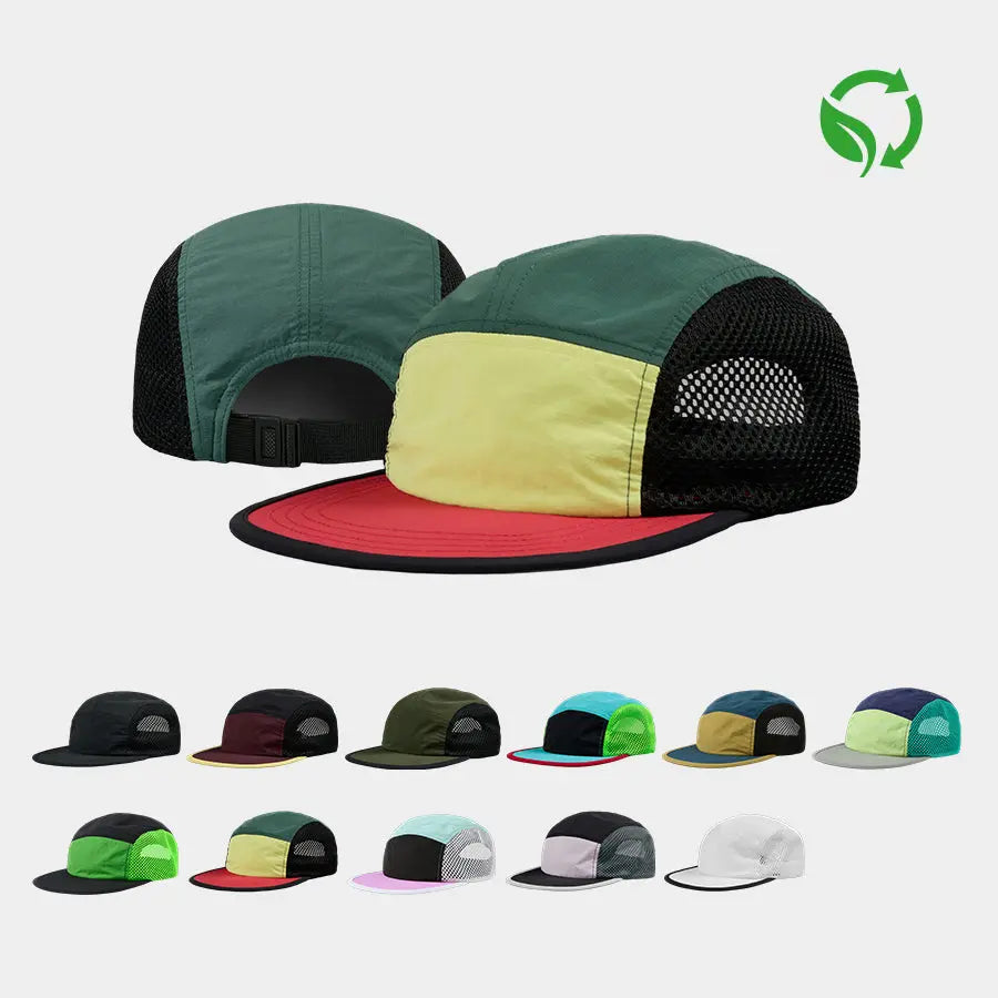 Blank Water Repellent 5 Panel Nylon Mesh Camper Hat - 5209