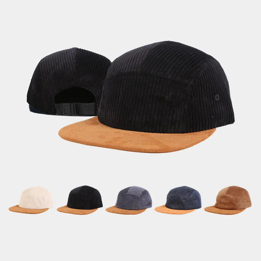 Blank Corduroy 5 Panel Flat Bill Camper Hat Wholesale - 6715   Foremost Hat