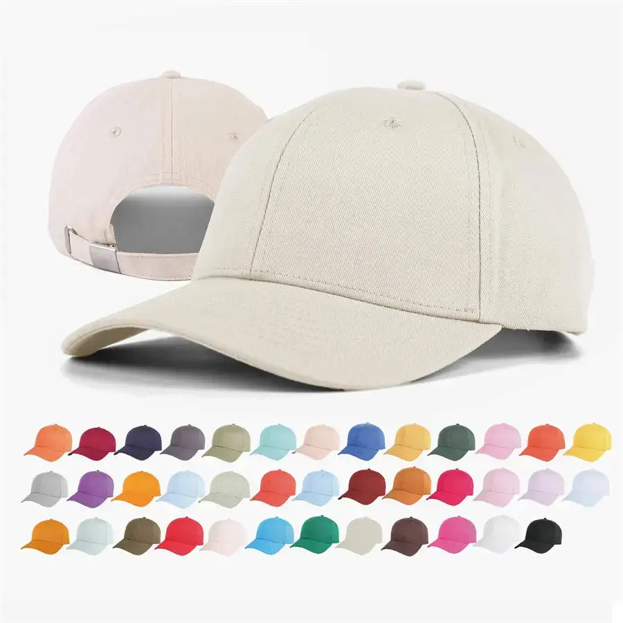 Blank 6 Panel Mid Profile Structured Baseball Cap Wholesale - 6166