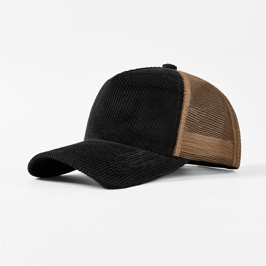 Blank 5 Panel Corduroy Trucker Hats Wholesale - 5129